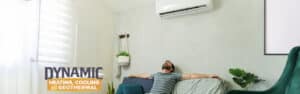 Dynamic Heating, Cooling, and Geothermal customer enjoying cold air conditioning.