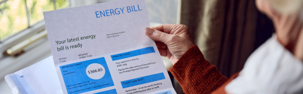 Woman reviewing her latest energy bill.