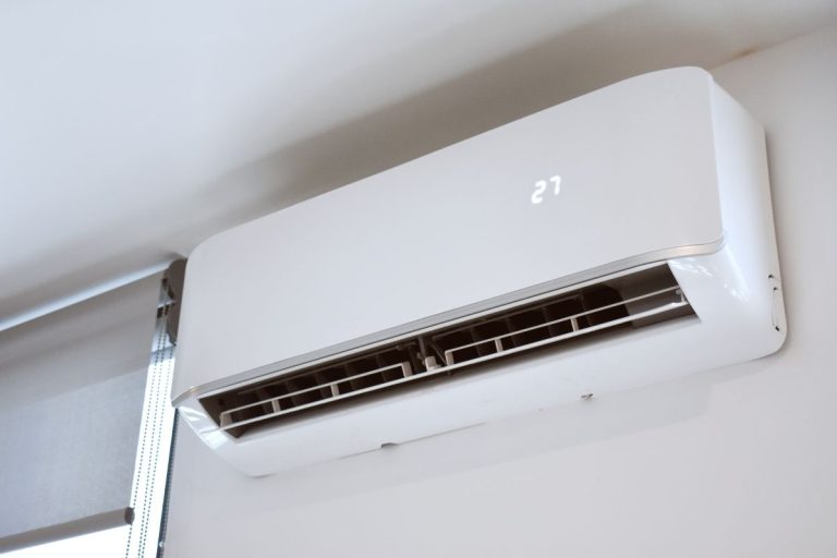 Air-conditioning-unit-on-bedroom-wall